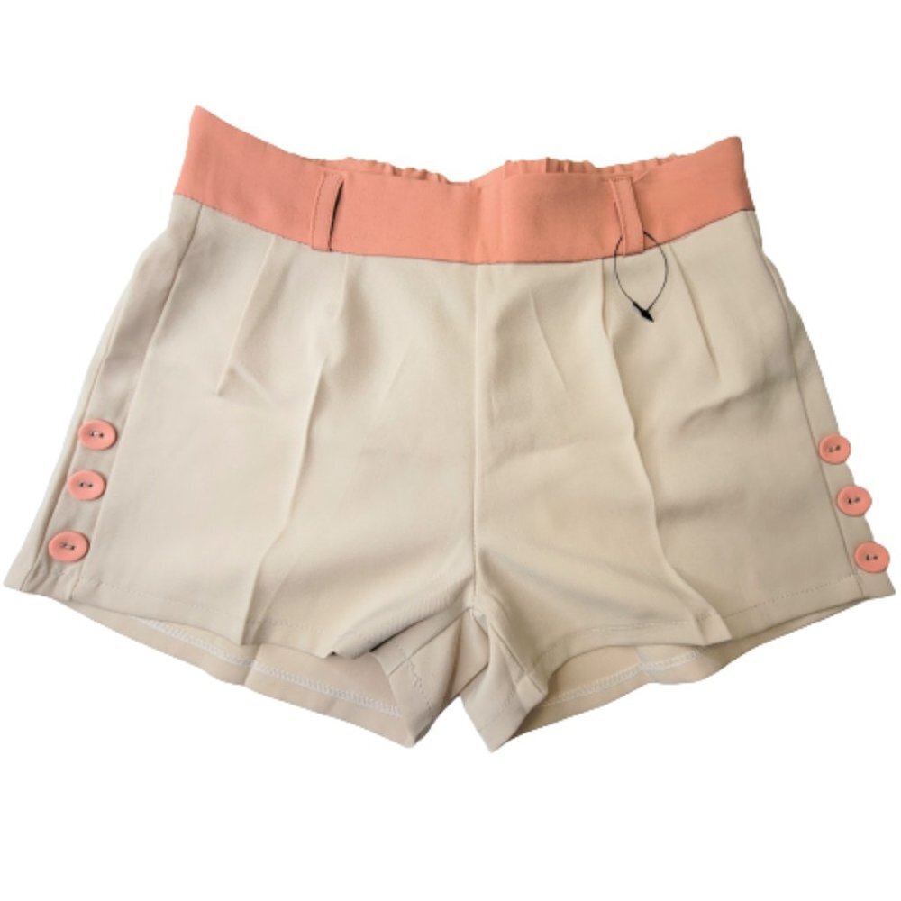 LADIES Beige Two Tone Dress Shorts Size S or Size M